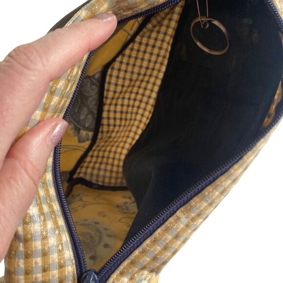 Vintage Nordic House Designs  Sling Backpack Floral Yellow Blue Coated Canvas main image 15